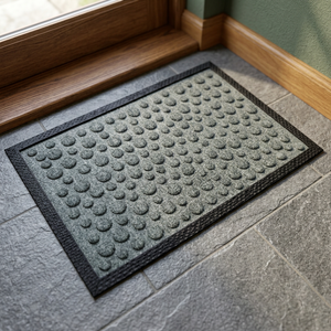 Durable Rubber Backed Recycled Polyester Loop Pile Door Mat Anti-Slip Stain Resistant Easy <b>Clean</b> Indoor/Outdoor Entryway Rug - Product Image 2