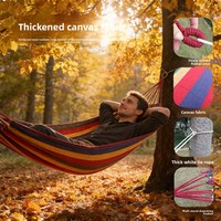 Hamac élargi anti-roulement en toile, chaise suspendue portable pour camping extérieur en tissu parachute pour deux personnes