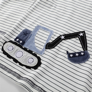Chemises à manches longues pour garçons en bas âge, design rayé gris, vêtements en coton pour garçons, tenue pour enfants, t-shirts pour le printemps et l'automne - Product Image 4