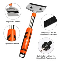 Grattoir de nettoyage à long manche AIRAJ, tête en aluminium moulé sous pression, robuste, pour enlever la colle et la peinture