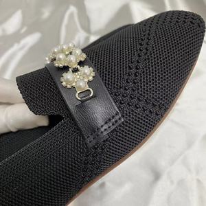 Mocasines ligeros de punto para mujer, zapatos planos de tela, calzado de señora con punta cuadrada, personalizables con logo. - Product Image 3