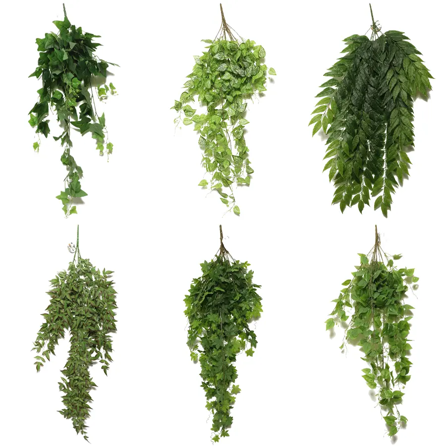 UV-sichere künstliche hängende Pflanze Hausgarten zubehör Großhandel künstliche Efeu reben hängende Topfpflanzen für Innen dekor