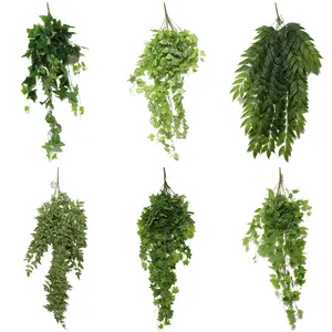 UV-beständige künstliche hängende Pflanze für Innendekoration, Elfenbein farbene Reben, hängender Topf, Garten-Zubehör, Großhandel