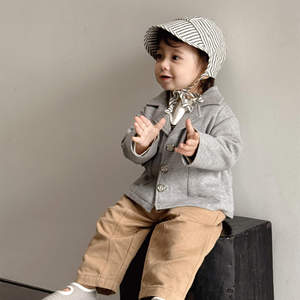 Abrigo Suave y Cálido para Bebé, Estilo Preppy, Chaqueta Transpirable con Forro para Uso Diario en Primavera y Otoño - Product Image 1