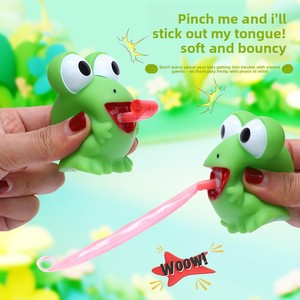 Juguete de Plástico Antiestrés de Rana/Dinosaurio con Lengua Extensible, Creativo, Peculiar, con Sonido BB, de Rebote, Novedoso y Único para Aliviar el Estrés - Product Image 1