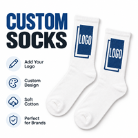 Chaussettes mi-mollet personnalisées en coton blanc, chaussettes à motif tissé sur mesure, chaussettes en tricot doux avec support pour art personnalisé et marque privée
