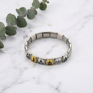 Bracelet DIY en acier inoxydable à motif architectural russe, extensible, détachable, accessoires modulaires italiens - Product Image 4