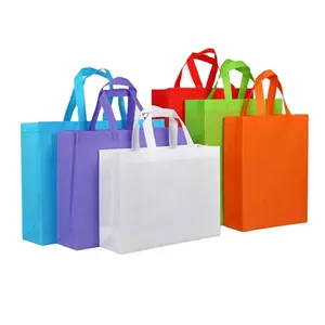 حقائب تسوق من دون نسيج صديقة للبيئة قابلة لإعادة الاستخدام مزودة بشعار مصمم حسب الطلب