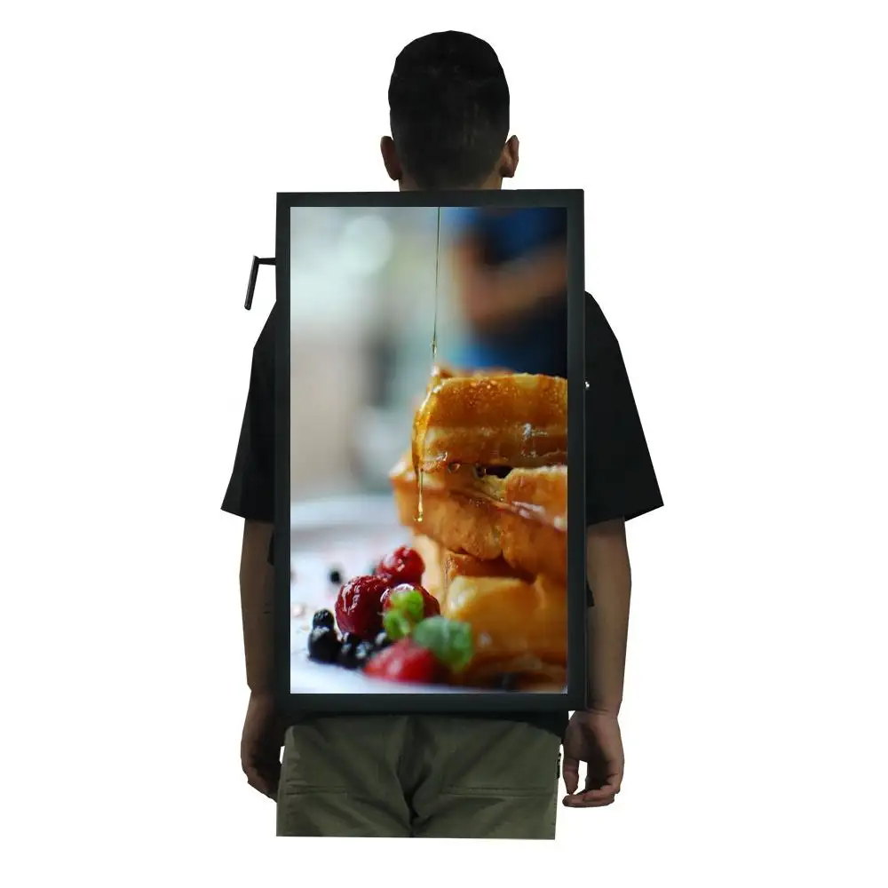 Advertising smart display Android Touch Screen Lightweight Human Walking Lcd Billboard Backpack Type