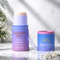 Conteneur vide personnalisé pour stick déodorant, tube cosmétique rechargeable, tubes ronds à visser, emballage de déodorant, conteneur de stick lisse