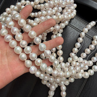 Chaîne de perles naturelles baroques rondes blanches Edison colorées de 11-12 mm, produit semi-fini, environ 40 cm de long