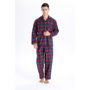 Ensemble de <span class=keywords><strong>pyjama</strong></span> élégant pour <span class=keywords><strong>homme</strong></span> 2026 en 100 % coton, à manches longues, respirant, séchage rapide, <span class=keywords><strong>grande</strong></span> <span class=keywords><strong>taille</strong></span>, col en V, pour l'été - Product Image 5
