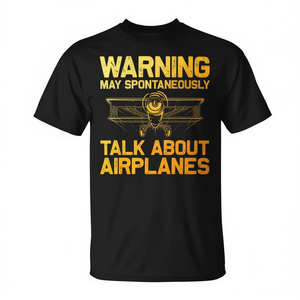 T-shirt fantaisie sur le thème de l'avion pour les passionnés d'aviation et de pilotes - Product Image 2
