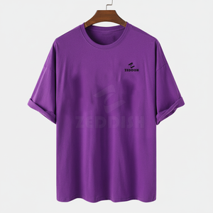 Camiseta de Punto para Hombre, Diseño Verano 2025, Antiarrugas, 100% Algodón, Color Liso, Logotipo Personalizado, Venta al Por Mayor, Alta Calidad - Product Image 1