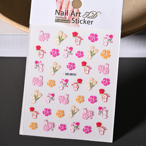 Pegatinas 5D YF para <span class=keywords><strong>Uñas</strong></span> con Diseño <span class=keywords><strong>de</strong></span> Macaron, Flores y Frutas, Calcomanías Adhesivas con Relieve <span class=keywords><strong>de</strong></span> Oso/Conejo/Letras, Decoración <span class=keywords><strong>de</strong></span> Manicura para Verano - Product Image 6