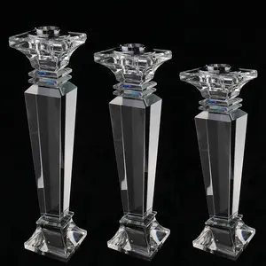 Candle Holder Mh-zt0134 Tall Glass Tubes Crystal Pillar Candle Holders For Decoration