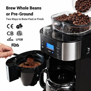 <span class=keywords><strong>Cafetera</strong></span> de Goteo Todo en Uno de 10 Tazas con Molinillo Integrado, Moli y Prepara Automáticamente, Máquina de Café para <span class=keywords><strong>el</strong></span> Hogar - Product Image 2