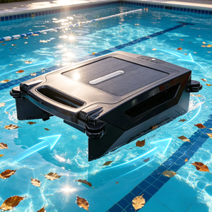 Solar Powered Automatic Robotic Swimming Pool Surface Cleaner Outdoor Pool Skimmer <b>Vacuum</b> Cleaner High Efficiency Plastic Filter - Product Image 1