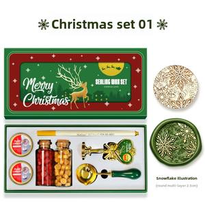 2024 nouveau timbre <span class=keywords><strong>de</strong></span> sceau <span class=keywords><strong>de</strong></span> cire <span class=keywords><strong>de</strong></span> noël <span class=keywords><strong>de</strong></span> qualité supérieure coffret cadeau outil <span class=keywords><strong>de</strong></span> poignée en verre pour une utilisation décorative - Product Image 5
