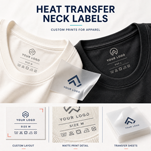 Custom Press Print Logo Sticker Eco-friendly Clothing Label Tag Vinyl Heat <strong>Transfer</strong> <strong>Iron</strong> <strong>on</strong> Neck Garment Label <strong>for</strong> <strong>Clothes</strong> - Product Image 3