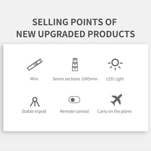 Bastão de selfie wireless e <span class=keywords><strong>bluetooth</strong></span>, dobrável, mini tripé, controle remoto para ios e <span class=keywords><strong>android</strong></span> - Product Image 2