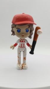 Baseball Player PVC Keychain Cartoon Figure Sports Bag Decor Zinc Alloy <b>Charm</b> Clip Bulk Gift for Fans Made of Durable Plastic - Product Image 2