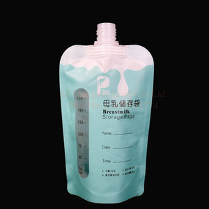 BPA FREE Custom Printed Plastic Breastmilk Storage Bags Reusable Spout Pouch for Breast Milk Storage