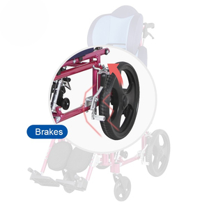 Ary y tế KY958LC-C-35 có thể điều chỉnh chỗ ngồi và tựa lưng ghế xe nhôm não bại trẻ em y tế nằm giường xe lăn - Product Image 5
