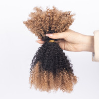 Cheveux Afro Kinky Ombrés en Vrac pour Tresses 11A, 30g, Humains, Peu Coûteux (Couleurs 30/4/30, 27/1b/27)