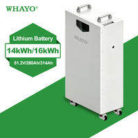 Whayo 6000 – Batterie haute performance à décharge profonde avec roues, facile à déplacer, garantie 10 ans, prise en charge de l'application Wi-Fi, avec roulettes 48V 51.2V