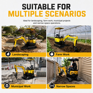 Mini-excavatrice sur chenilles compacte de 2,5 tonnes, machine hydraulique avec cabine pour l'entretien des voies navigables - Product Image 6