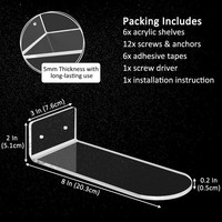 Étagère à chaussures de sport empilable transparente en plastique à montage mural, support à chaussures flottant de luxe pour magasin