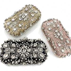 Herzförmige Clutch Strass Abendtaschen für Damen Frauen Abschlussball Gold Kristall Handtasche - Product Image 2