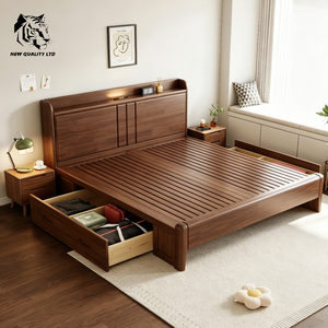 Cama de almacenamiento de madera de tamaño completo, nueva moda, muebles de dormitorio, con logotipo personalizado, precio más bajo, gran stock, envío inmediato, suministro de China - Product Image 6