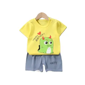 Новый детский костюм с коротким рукавом Детская футболка хлопковые шорты с коротким рукавом оптовая продажа от производителя