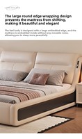 Verstellbares Kopfteil Smart-Bett mit Integriertem USB & LED-Streifen - Luxuriöses Nappa-Leder Schlafzimmermöbel Fabrik-Großhandel