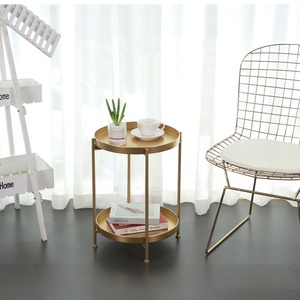 Bàn Kim Loại Khay Bàn Điều Khiển Phòng Khách Hiện Đại Bàn Phòng Ngủ Bàn Cà Phê Tròn - Product Image 2