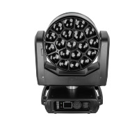 19x15W LED 4-in-1 Big Bee Eye Moving Head Light mit Moving+Wash+Zoom+Gobo+Rotation, schwarzes Metallgehäuse, 32-Bit 0-100% lineare Dimmung
