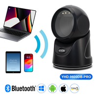 Escáner de Códigos de Barras 2D Inalámbrico de Alta Velocidad con Bluetooth, Sensor Automático, Batería de 2600 mAh y Base de Carga