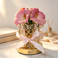 Lampe de nuit LED en cristal Morning Glory, lampe de table florale romantique pour la décoration de la maison, cadeau de mariage