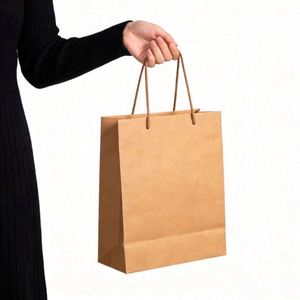 High Quality Best Selling Custom Printed Eco-Friendly Recyclable Kraft Paper <b>Bags</b> MOQ 1000pcs Supermarket Luxury Packaging - Product Image 2