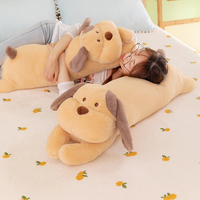 Peluche géante en forme de chiot couché, en coton PP, pour enfants, cadeau d'anniversaire, jouet, coussin