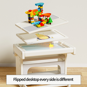 Usine OEM Ensemble <span class=keywords><strong>table</strong></span> et chaise pliantes modernes <span class=keywords><strong>multi</strong></span>-<span class=keywords><strong>activités</strong></span> en plastique pour enfants pour dessiner des blocs de construction lecture apprentissage - Product Image 4