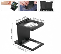Loupe de poche pliable 10X avec éclairage LED numérique, loupe en acrylique et plastique pour bijoutiers, pour la lecture