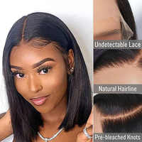 GDYhair Perruque Bob courte la plus populaire Perruques cheveux humains Lace Front High Digital Thin HD Lace Frontal Short Bob Wigs