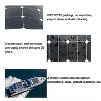 Chargeur solaire portable en silicium monocristallin semi-flexible 20W pour batteries 12V pour bateau de camping-car à usage marin
