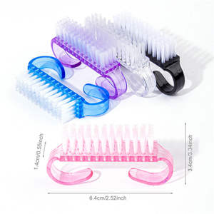 HQ Mixed Proc Discount 13-Color Flat Hair Mini Nail <b>Dust</b> <b>Brush</b> Manicure Washable Plastic Finger Cleaning Tool - Product Image 2