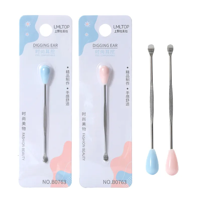 LMLTOP Cuillère à oreilles professionnelle à manche unique durable et antidérapant Curette de sécurité en acier inoxydable B0763