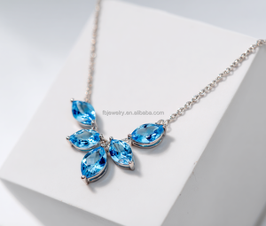 925 Pure Silver Cute Butterfly Charm Halskette Rhodium vergoldet mit blauer Wirbelsäule für Kinder geschenke Hochzeiten Engagements - Product Image 1