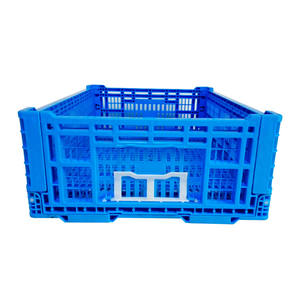 प्लास्टिक फल शॉपिंग बास्केट कोलैप्सेबल स्टोरेज कंटेनर फोल्डिंग क्रेट बॉक्स वेंटेड फोल्डेबल क्रेट - Product Image 6